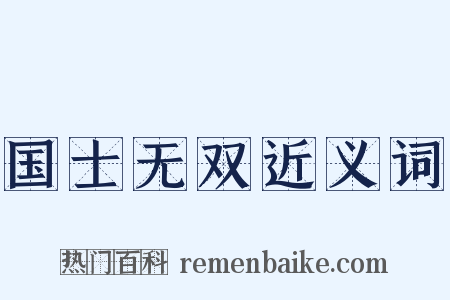 国士无双近义词是什么意思的图片